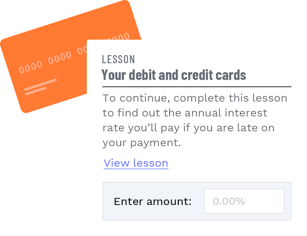 embedded lessons and quizzes
