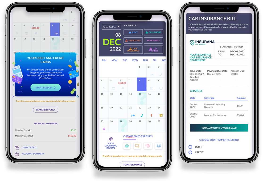 PersonalFinanceLab Budget Game on mobile devices